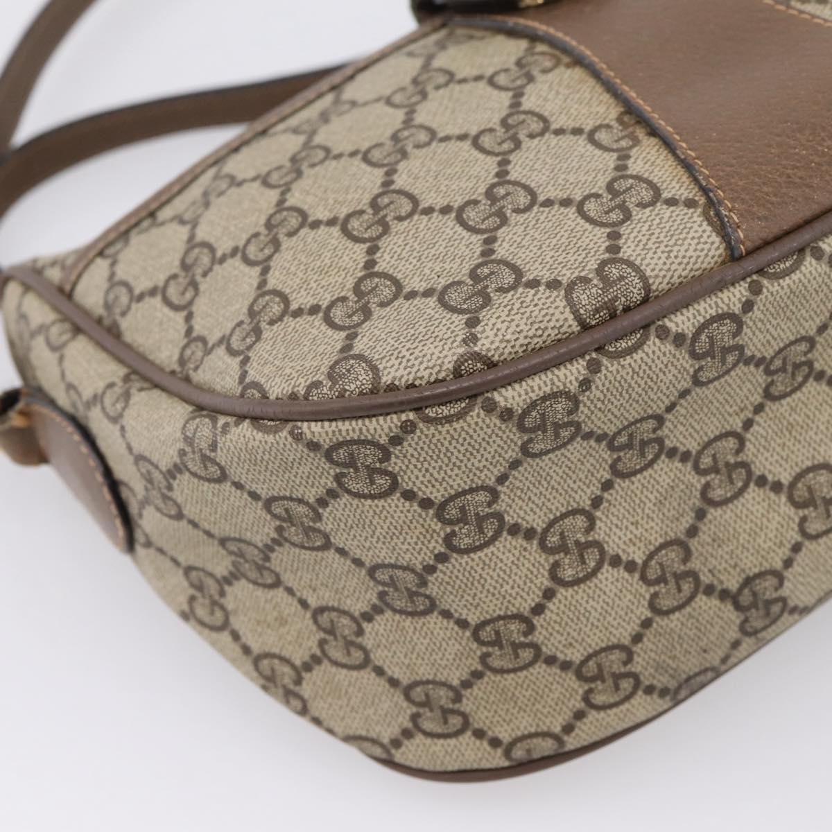 GUCCI GG Supreme Web Sherry Line Bag PVC Beige Gold 89 02 032 Auth bs37687
