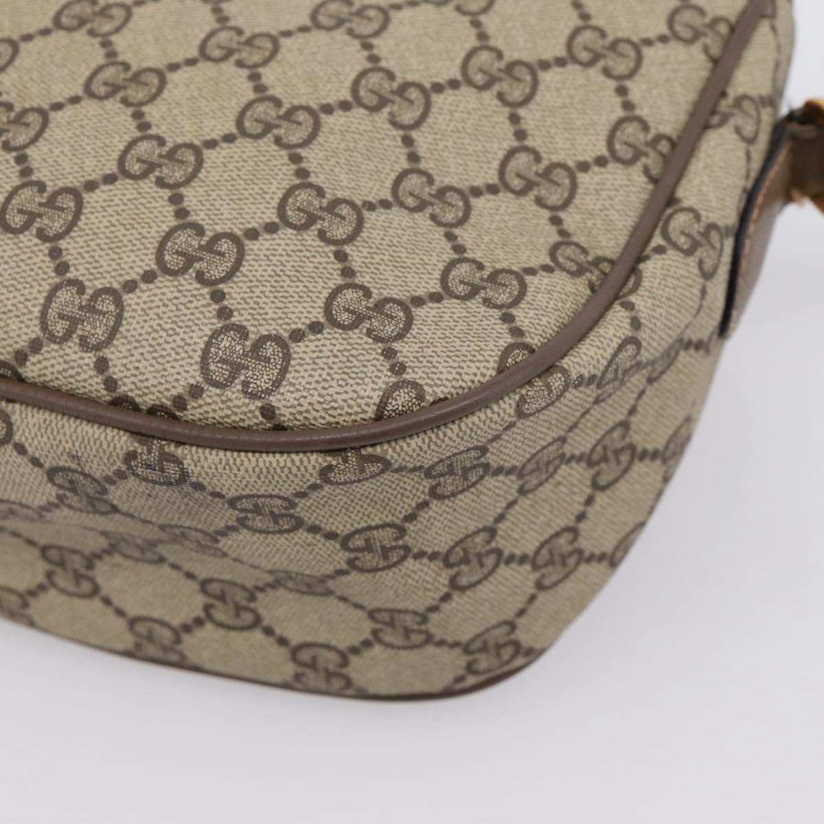 GUCCI GG Supreme Web Sherry Line Bag PVC Beige Gold 89 02 032 Auth bs37687