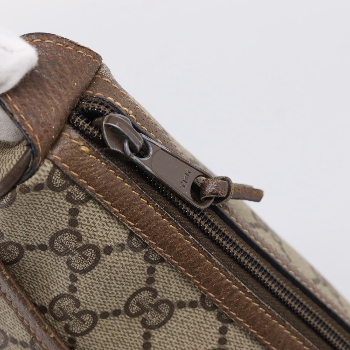 GUCCI GG Supreme Web Sherry Line Bag PVC Beige Gold 89 02 032 Auth bs37687