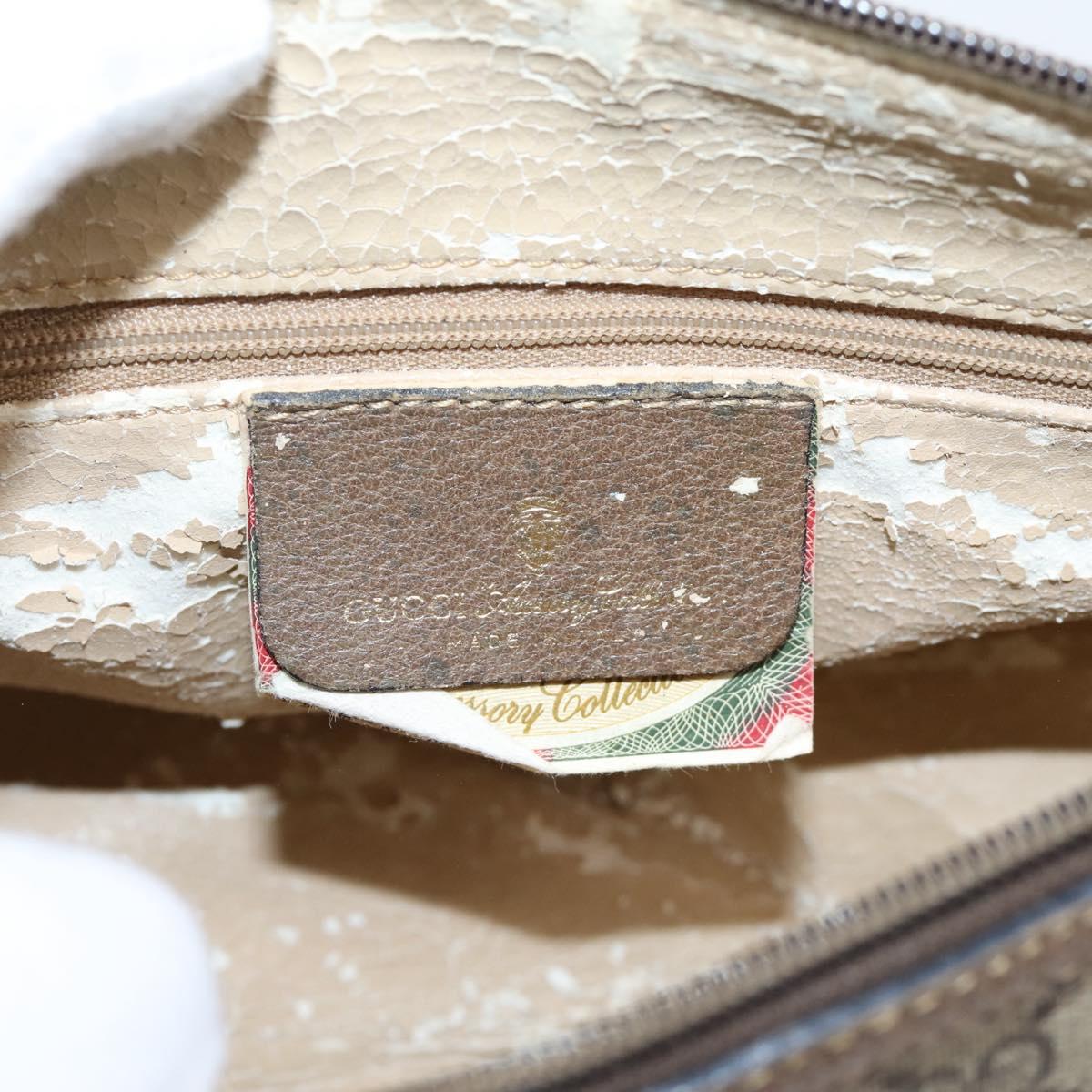 GUCCI GG Supreme Web Sherry Line Bag PVC Beige Gold 89 02 032 Auth bs37687