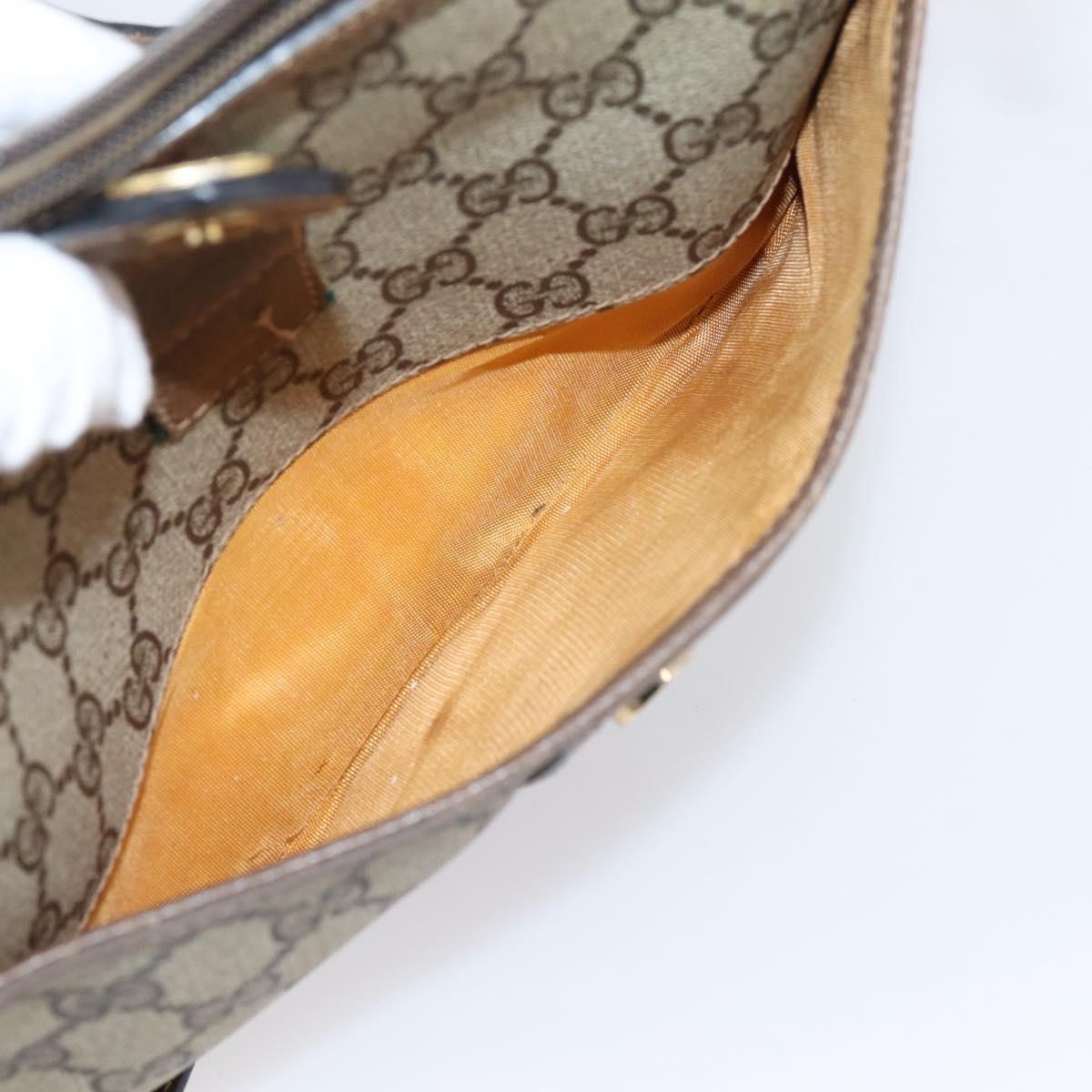 GUCCI GG Supreme Web Sherry Line Bag PVC Beige Gold 89 02 032 Auth bs37687