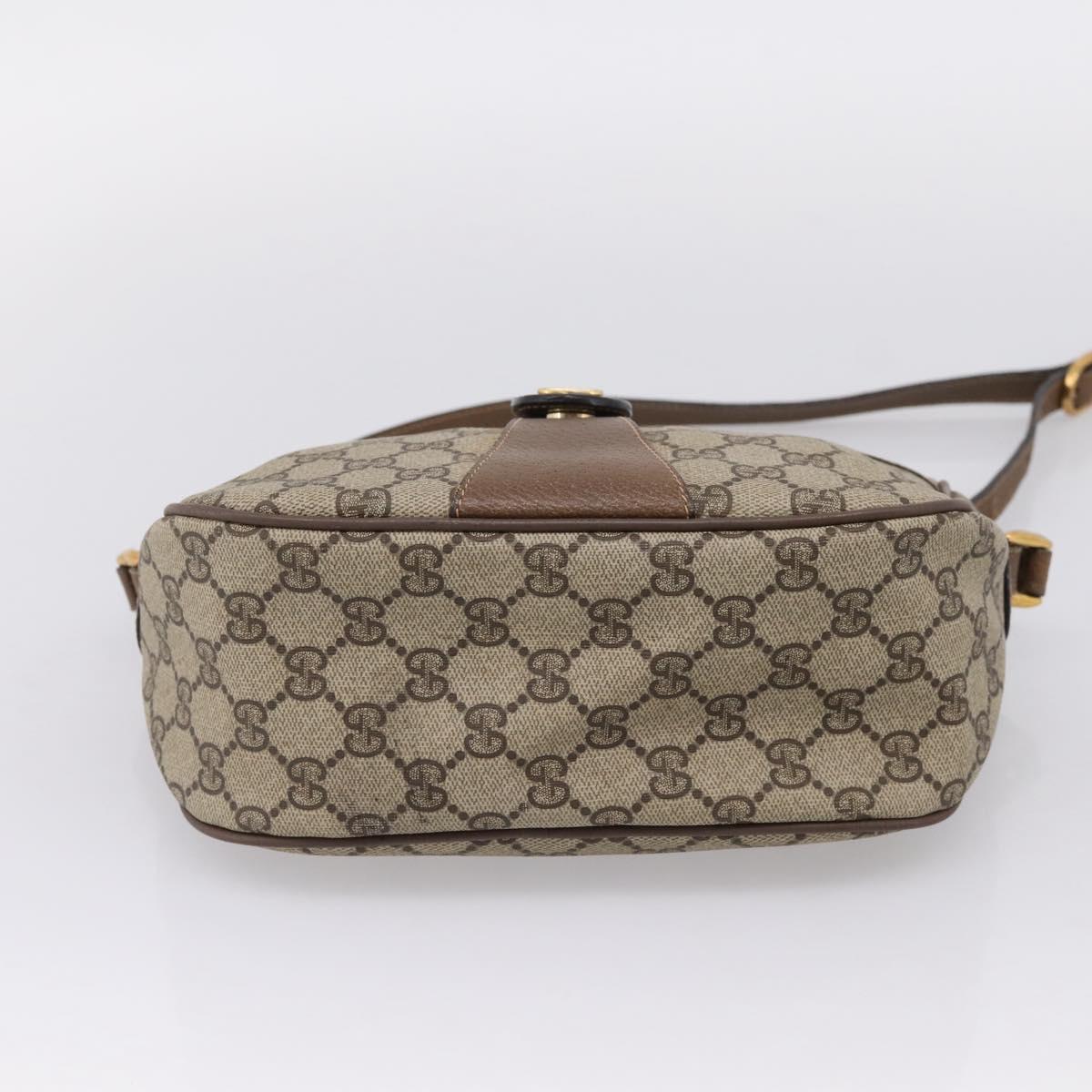 GUCCI GG Supreme Web Sherry Line Bag PVC Beige Gold 89 02 032 Auth bs37687