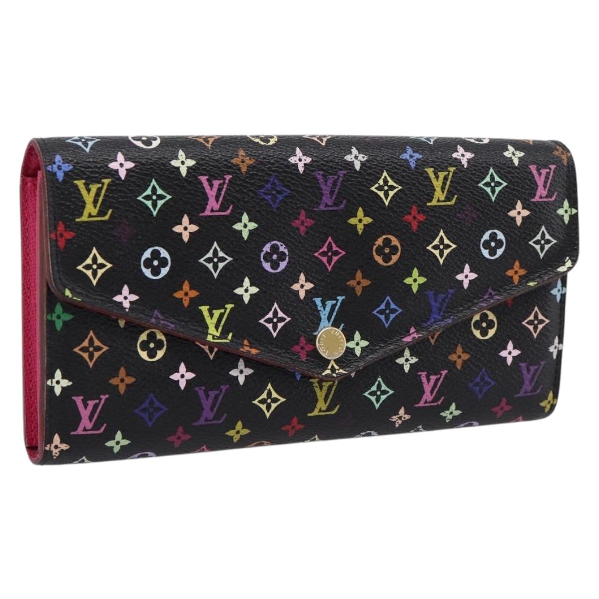 LOUIS VUITTON Monogram Multicolor Portefeiulle Sarah Black M60668 Auth bs37702