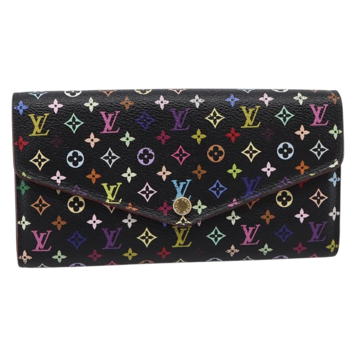 LOUIS VUITTON Monogram Multicolor Portefeiulle Sarah Black M60668 Auth bs37702