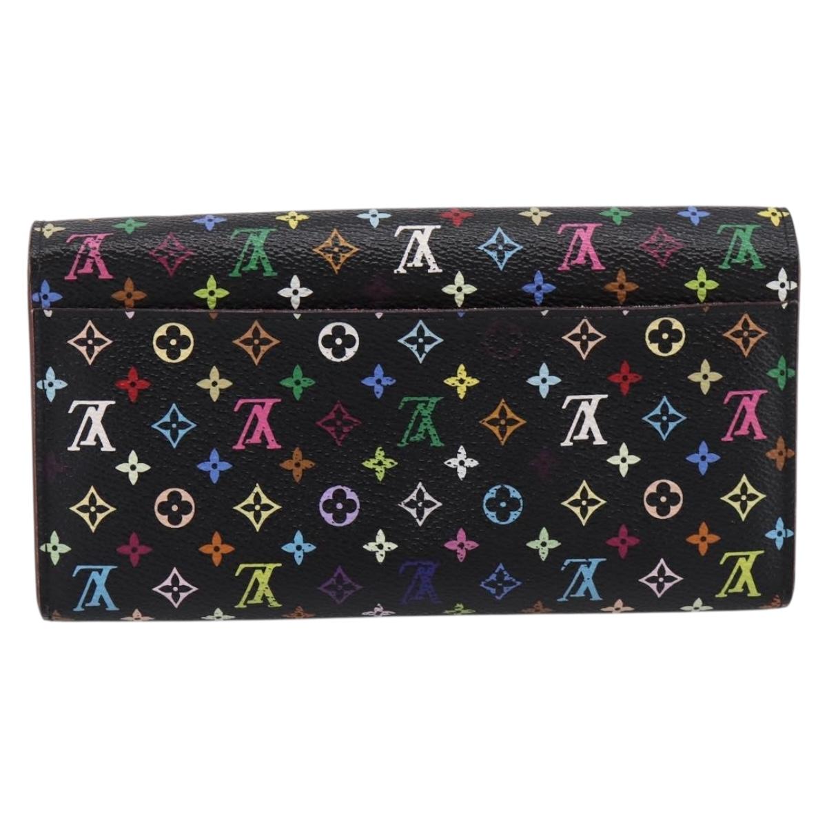 LOUIS VUITTON Monogram Multicolor Portefeiulle Sarah Black M60668 Auth bs37702