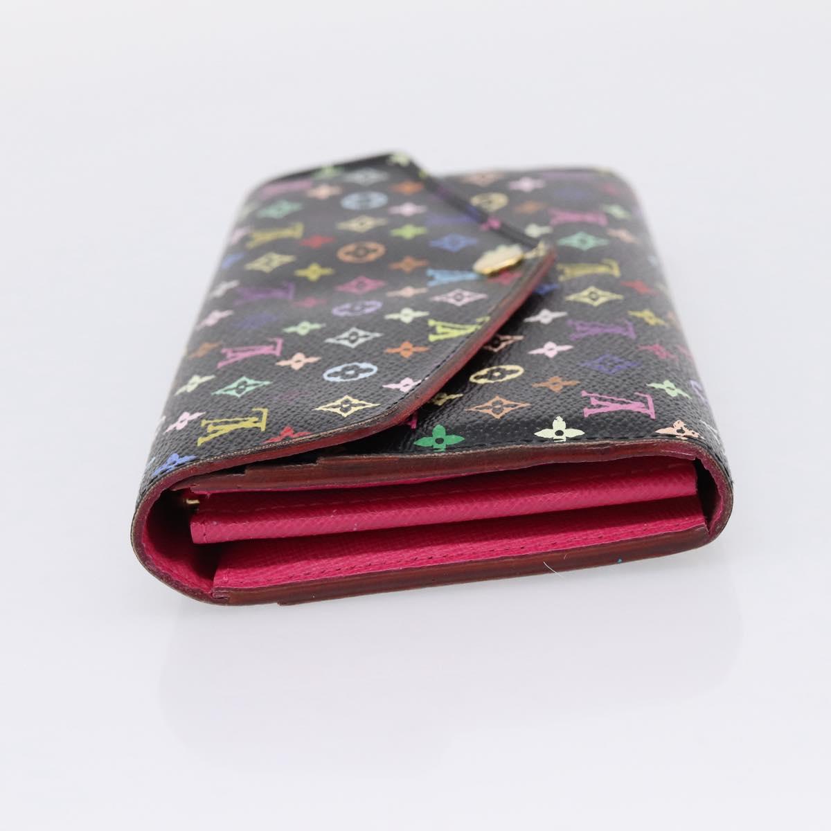 LOUIS VUITTON Monogram Multicolor Portefeiulle Sarah Black M60668 Auth bs37702