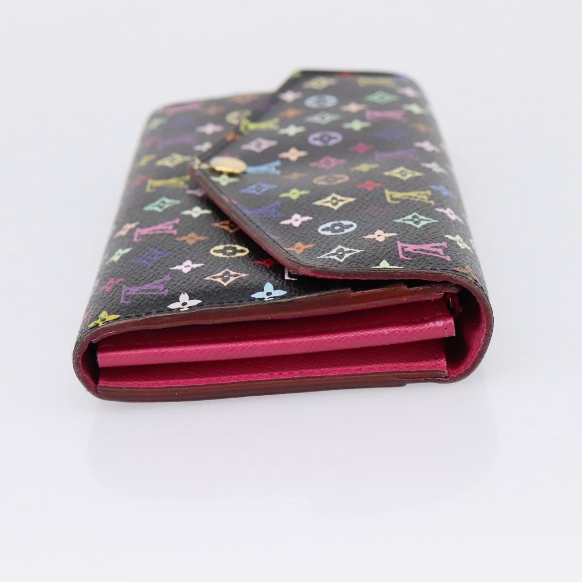LOUIS VUITTON Monogram Multicolor Portefeiulle Sarah Black M60668 Auth bs37702