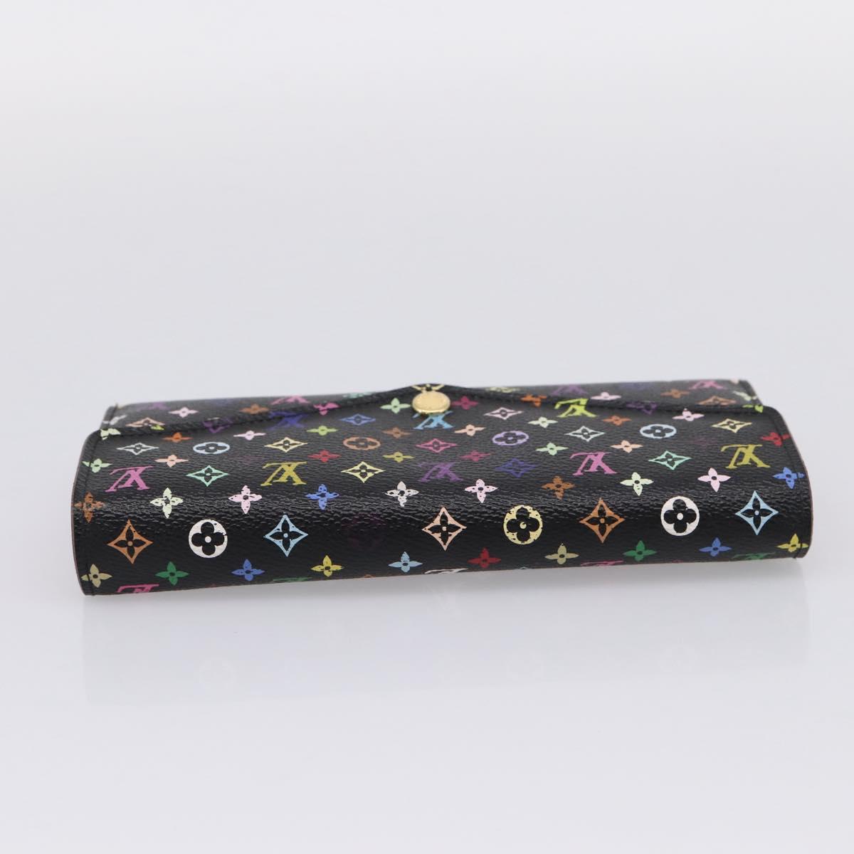LOUIS VUITTON Monogram Multicolor Portefeiulle Sarah Black M60668 Auth bs37702