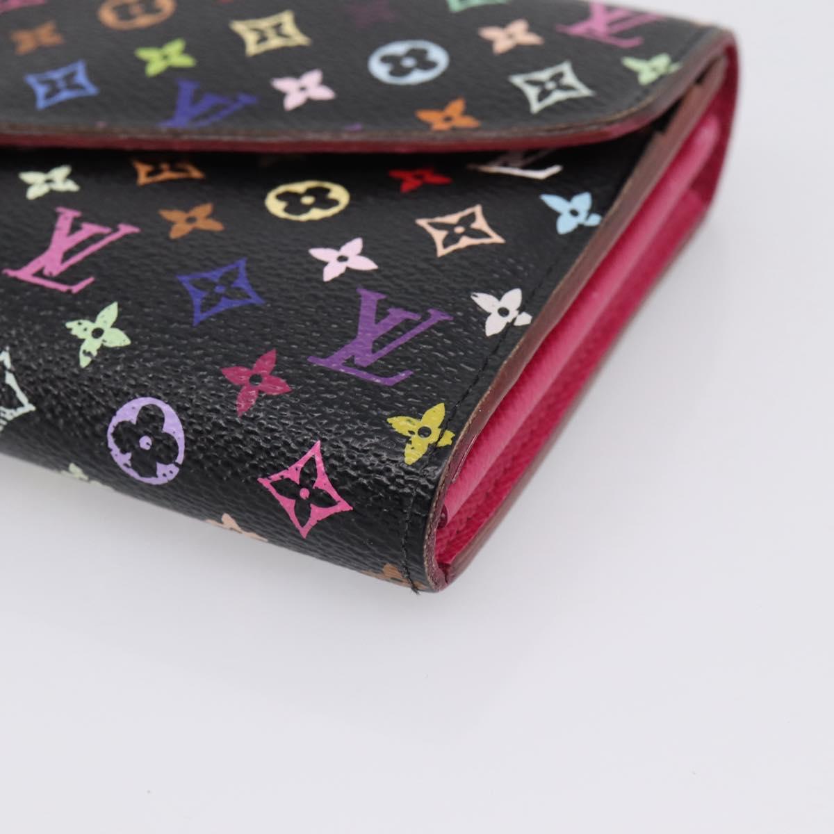LOUIS VUITTON Monogram Multicolor Portefeiulle Sarah Black M60668 Auth bs37702