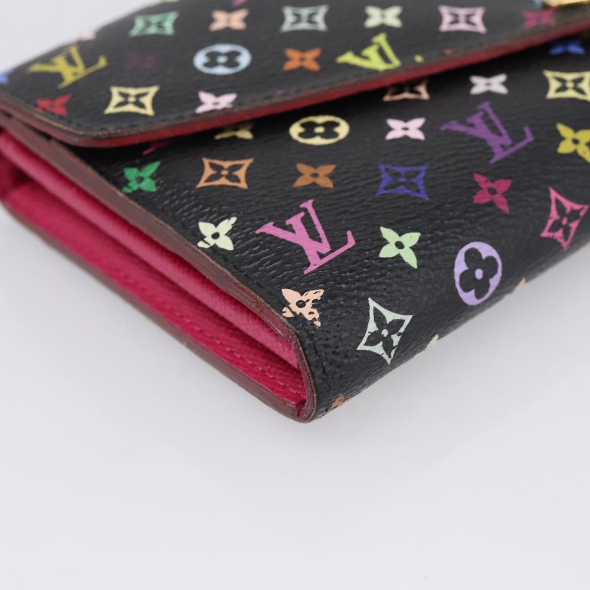 LOUIS VUITTON Monogram Multicolor Portefeiulle Sarah Black M60668 Auth bs37702