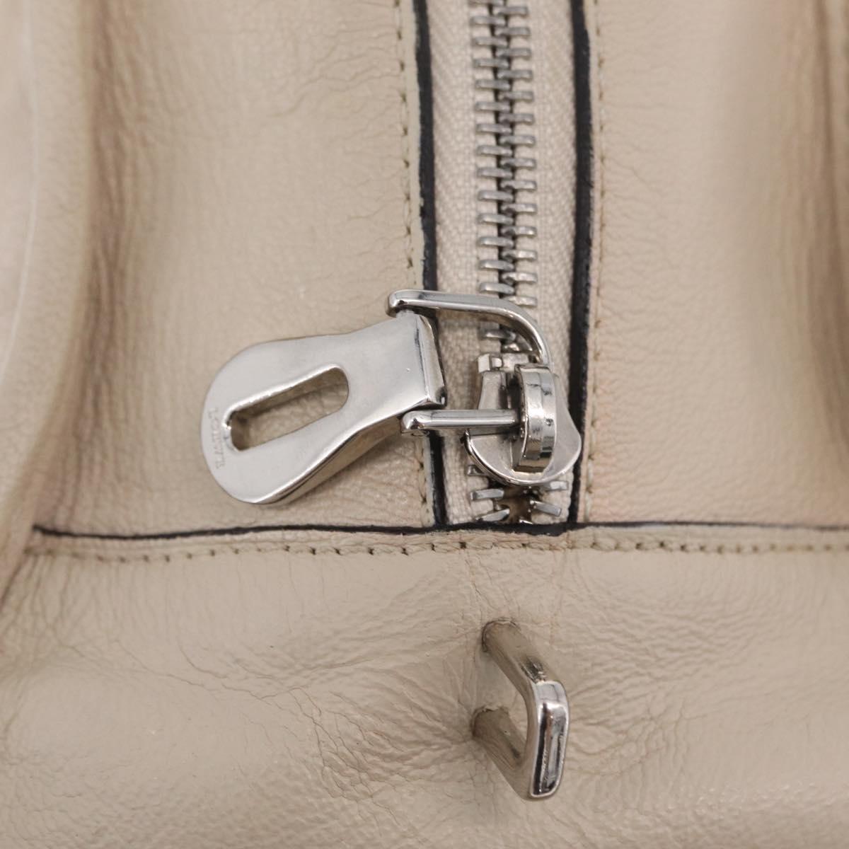 LOEWE Anagram Amazona 28 Hand Bag Leather Ivory Silver Auth bs37722
