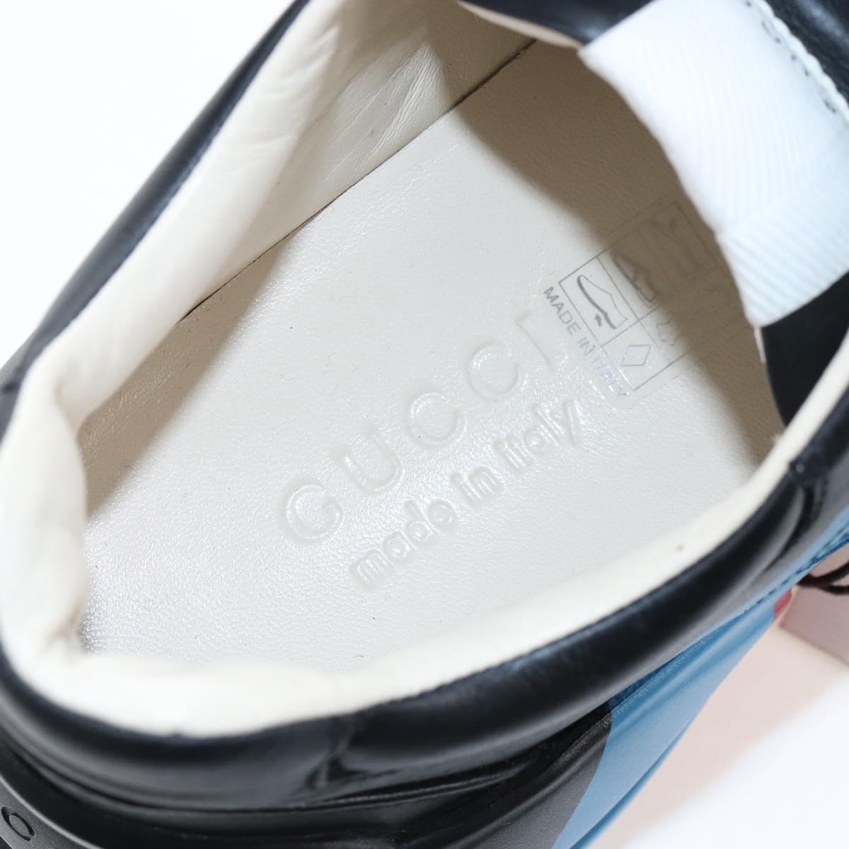 GUCCI Lighton Webprint Sneakers 5 Black Auth bs37734M