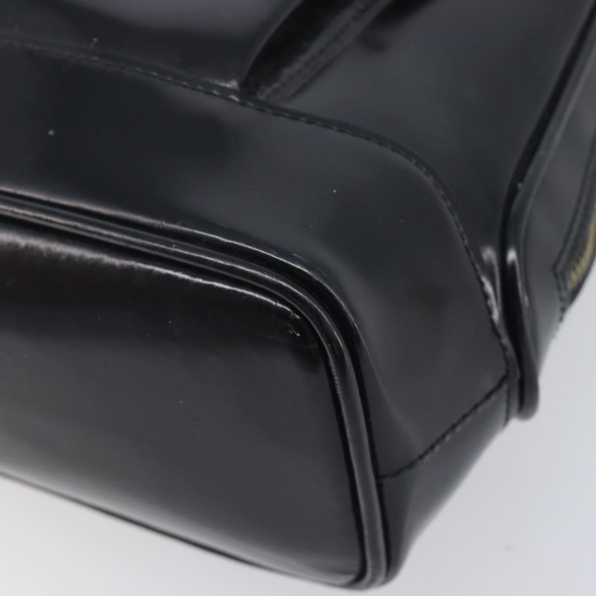 GUCCI Shoulder Bag Patent Black Gold Tone 001 118 1650 Auth bs37764