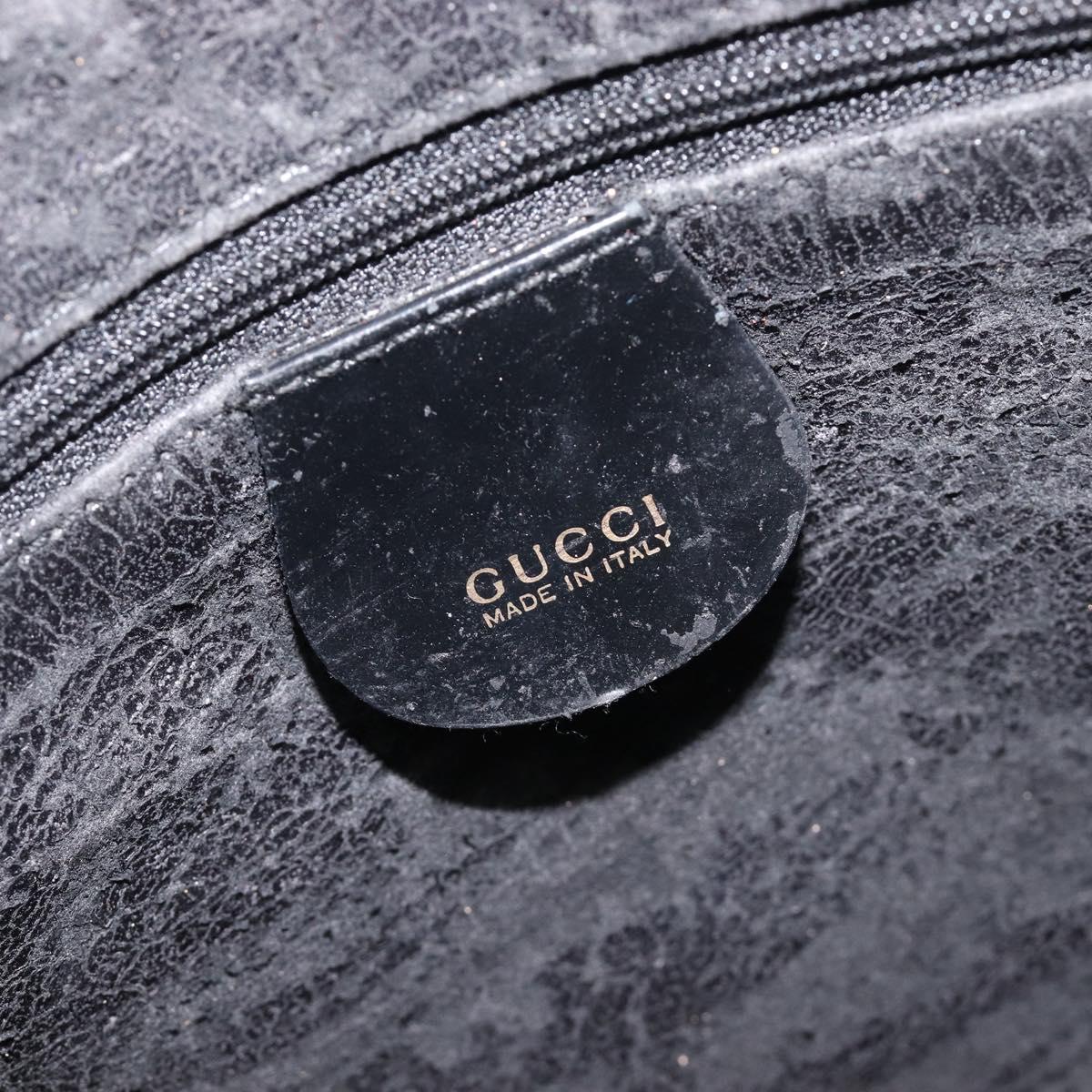 GUCCI Shoulder Bag Patent Black Gold Tone 001 118 1650 Auth bs37764
