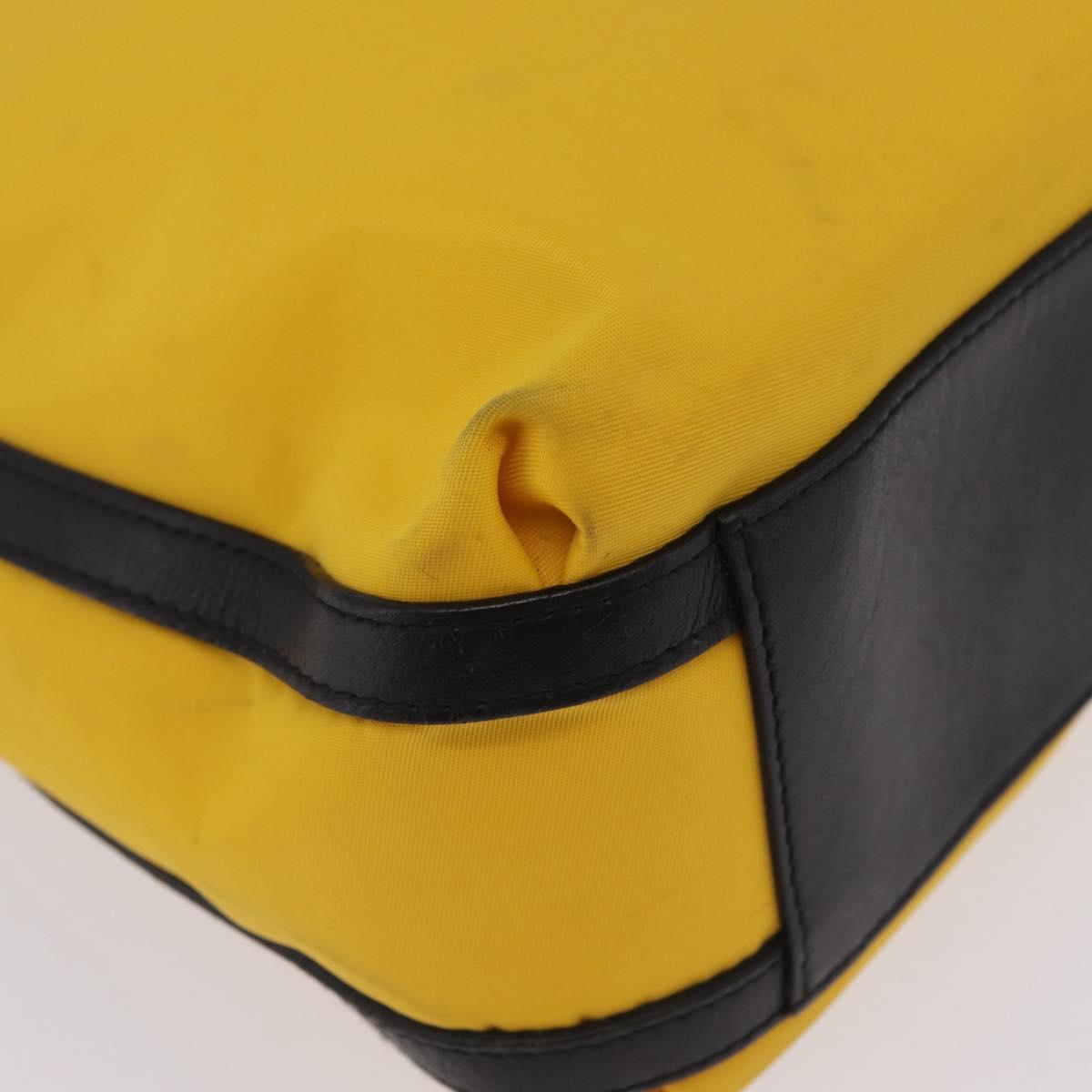 GIVENCHY Shoulder Bag Nylon Yellow Silver Auth bs37783