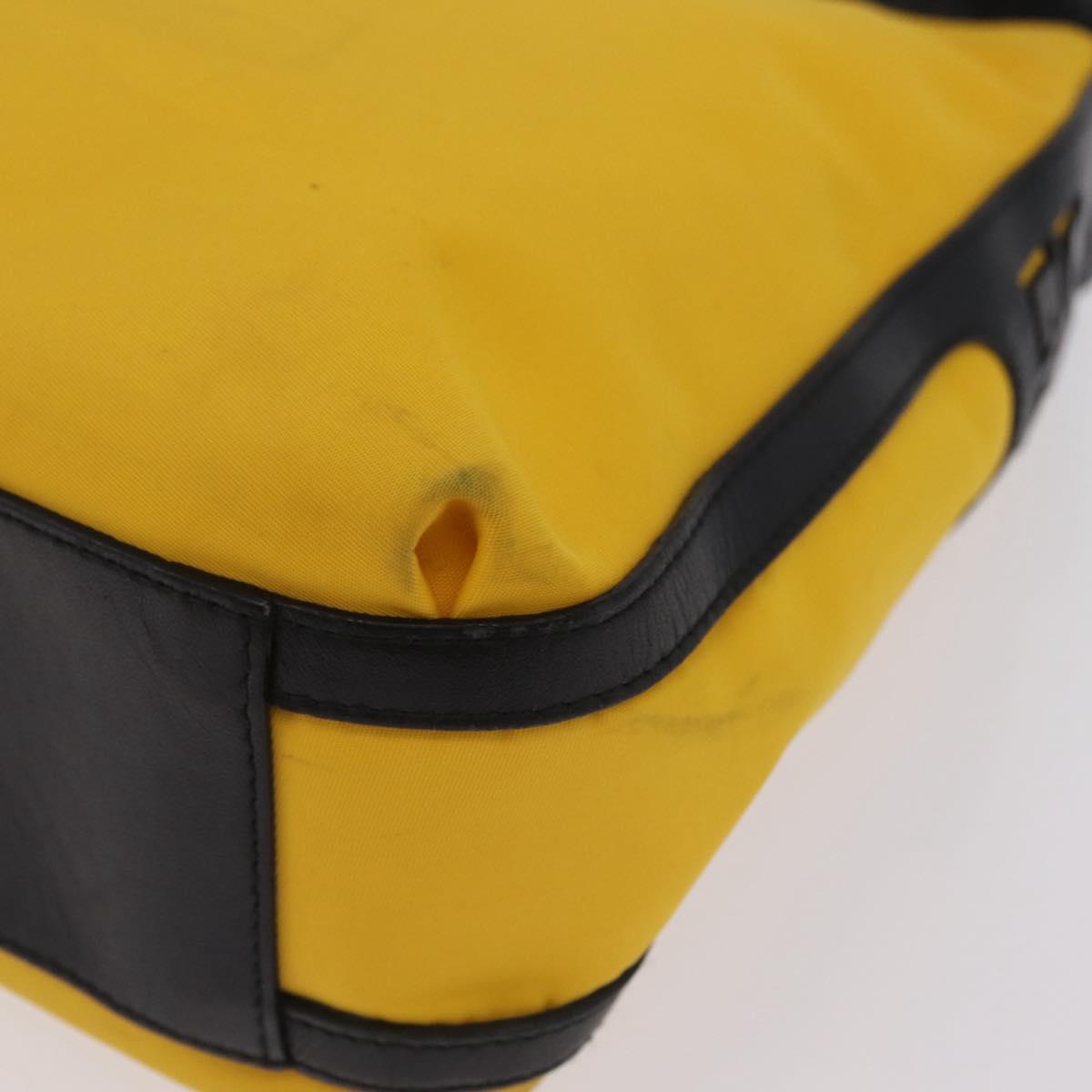 GIVENCHY Shoulder Bag Nylon Yellow Silver Auth bs37783