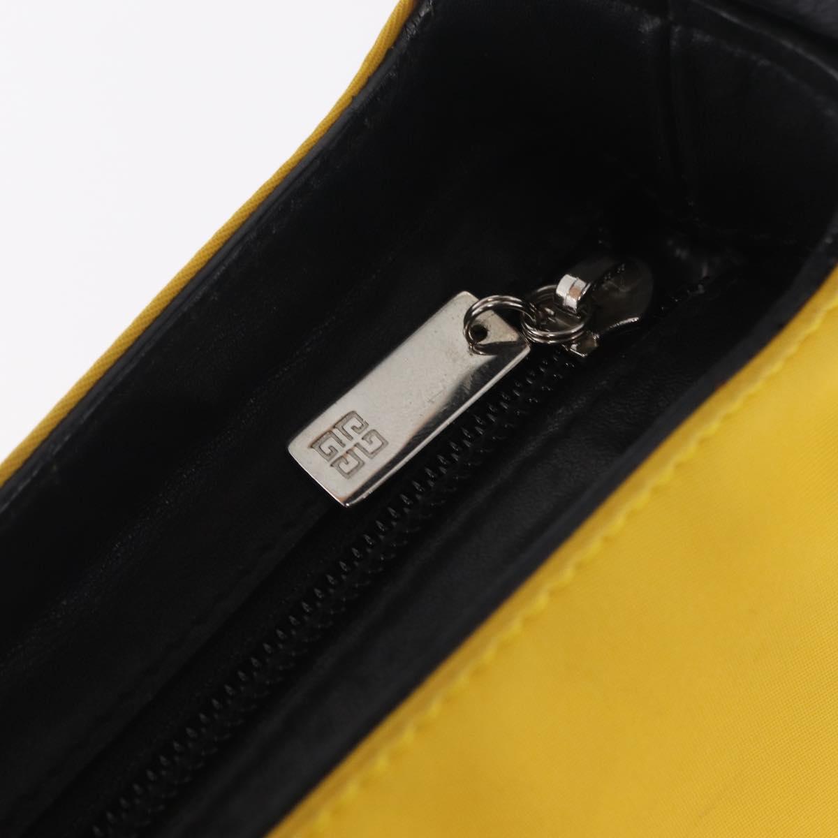GIVENCHY Shoulder Bag Nylon Yellow Silver Auth bs37783