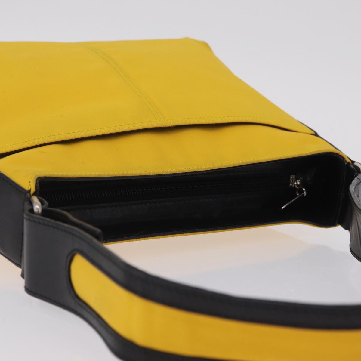 GIVENCHY Shoulder Bag Nylon Yellow Silver Auth bs37783
