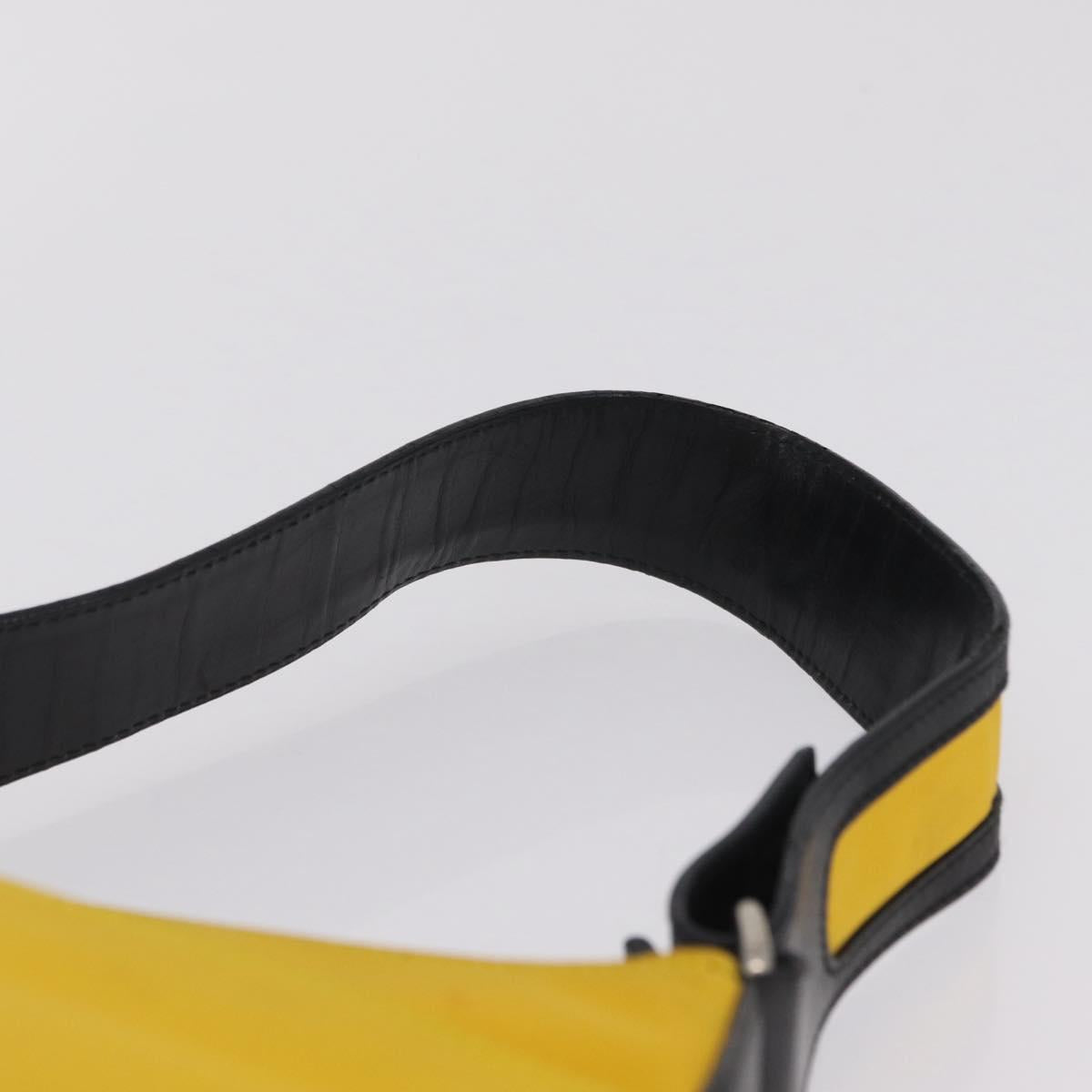GIVENCHY Shoulder Bag Nylon Yellow Silver Auth bs37783