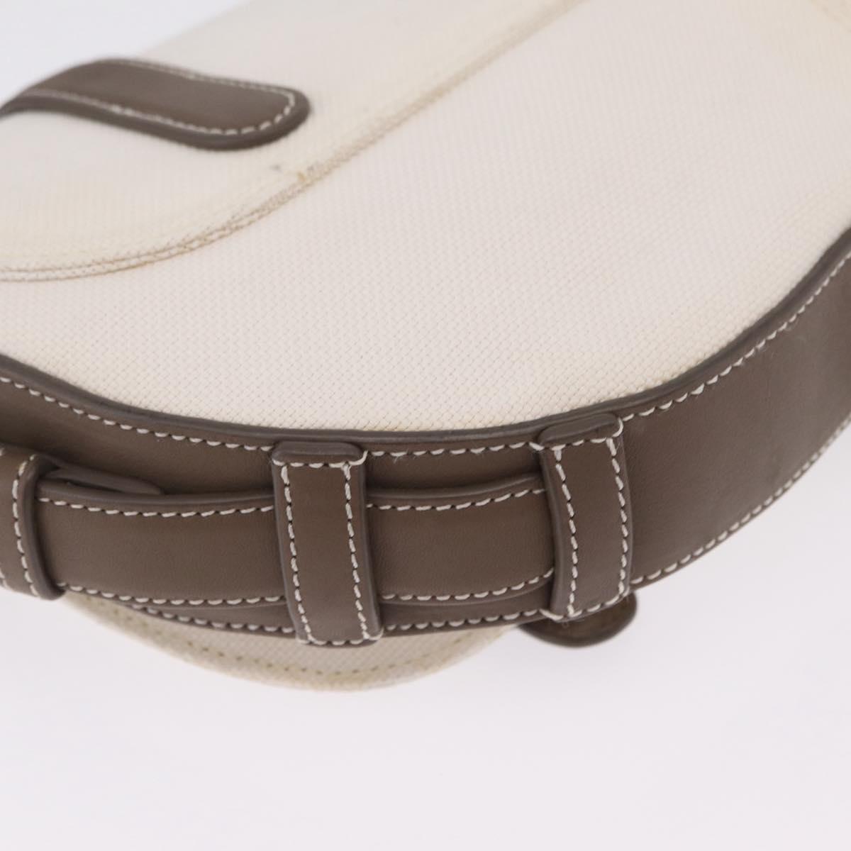 LOEWE Shoulder Bag Canvas White Silver Auth bs37789A