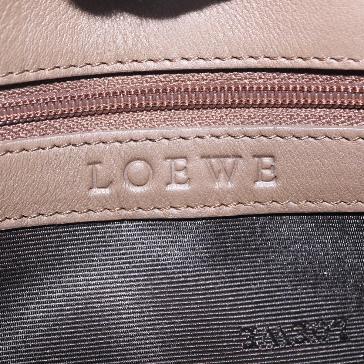 LOEWE Shoulder Bag Canvas White Silver Auth bs37789A