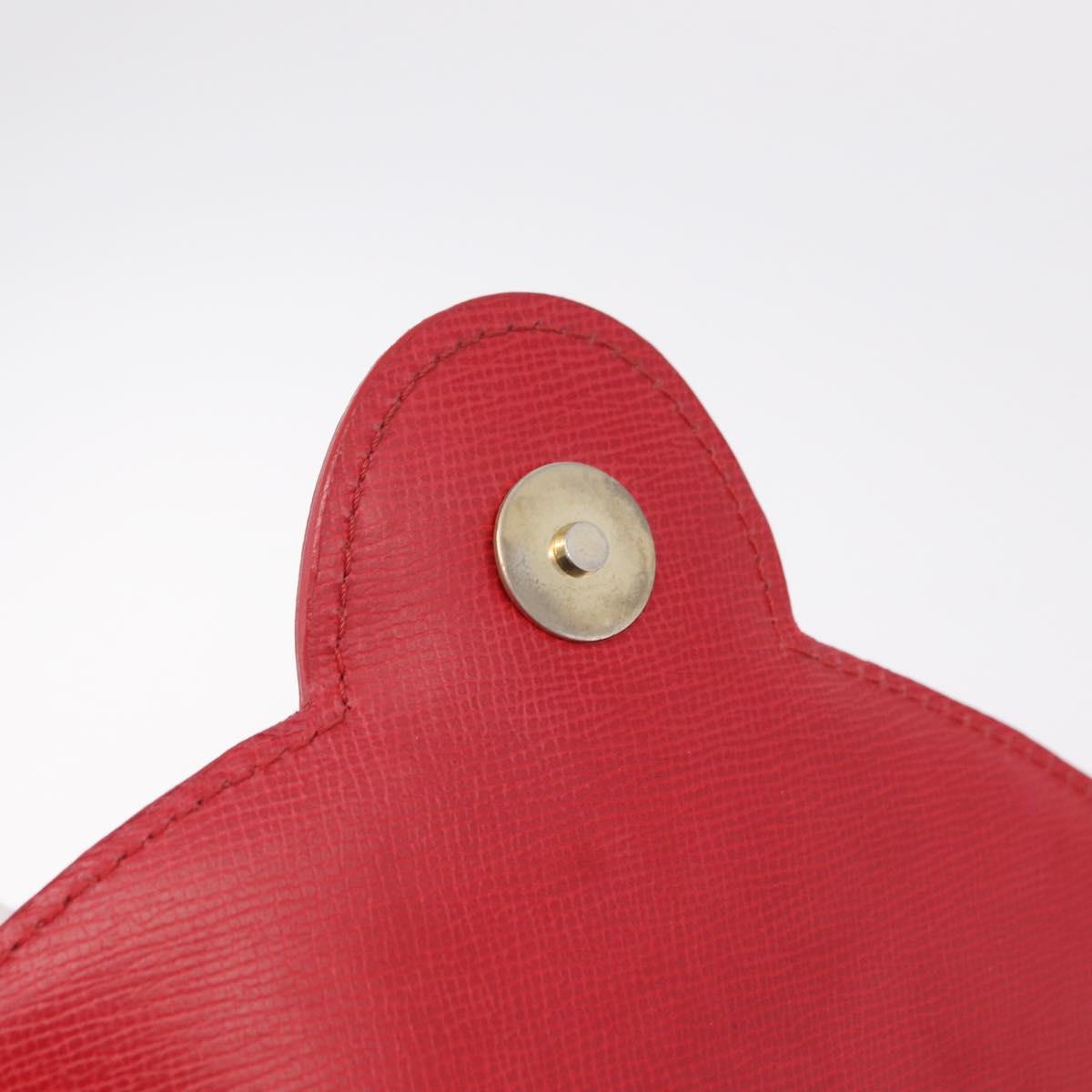 Christian Dior Shoulder Bag Leather Red Gold Tone Auth bs37803