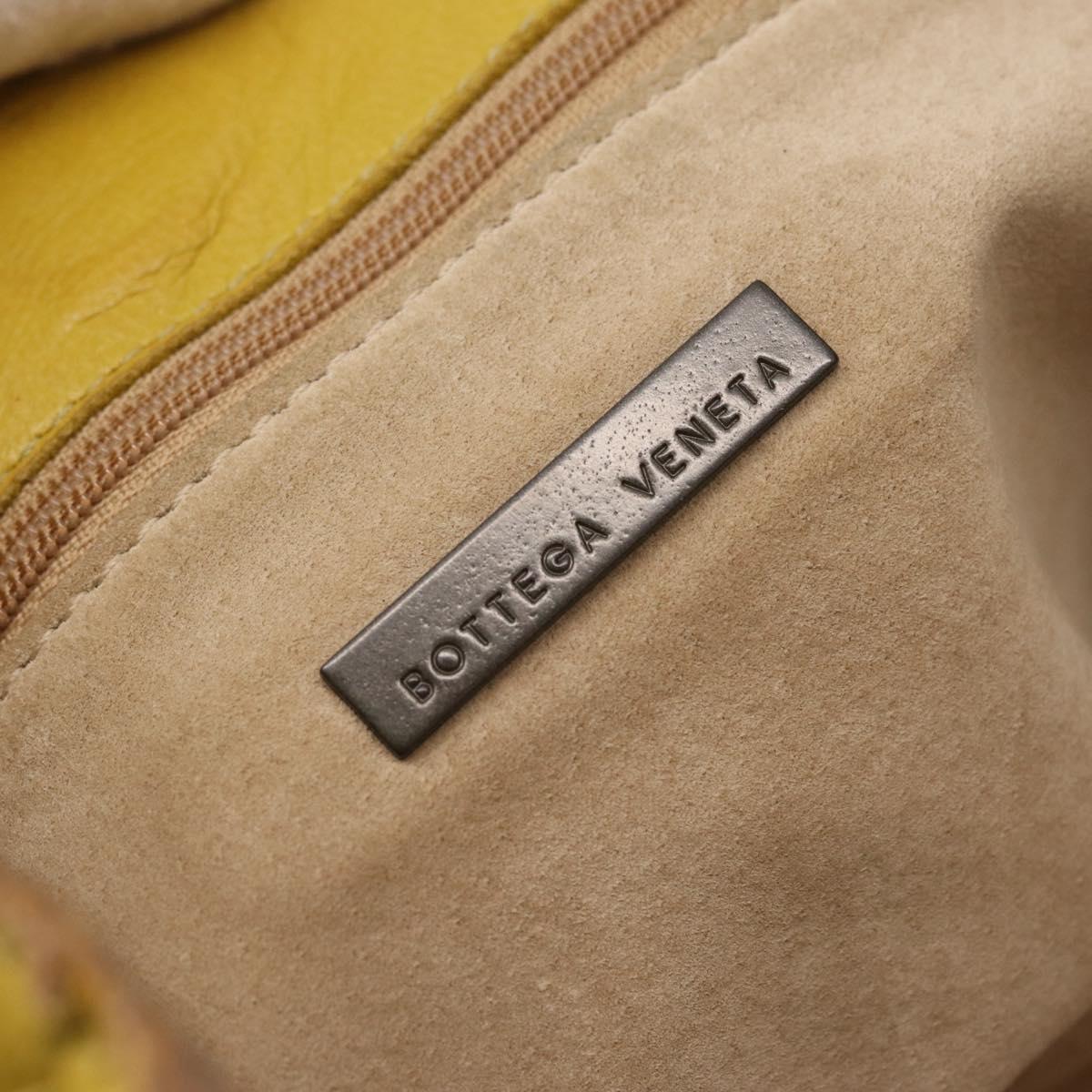 Bottega Veneta INTRECCIATO Hand Bag Leather Yellow Auth bs37824