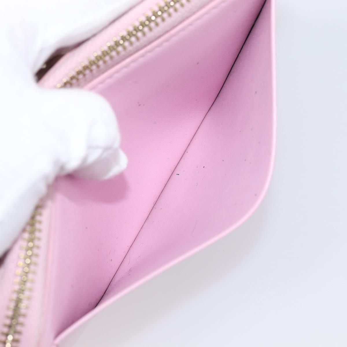 VERSACE Medusa Long Wallet Leather Pink Gold Tone Auth bs37826