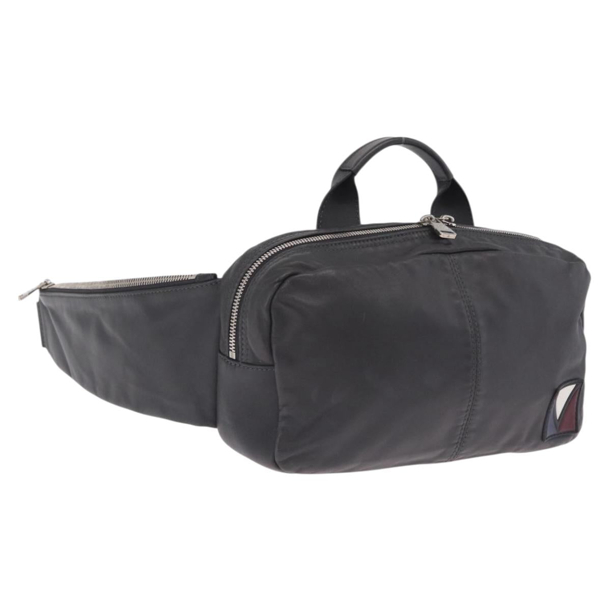 LOUIS VUITTON V Line Fast Body Bag Leather Gray Silver M50445 LV Auth bs37828A