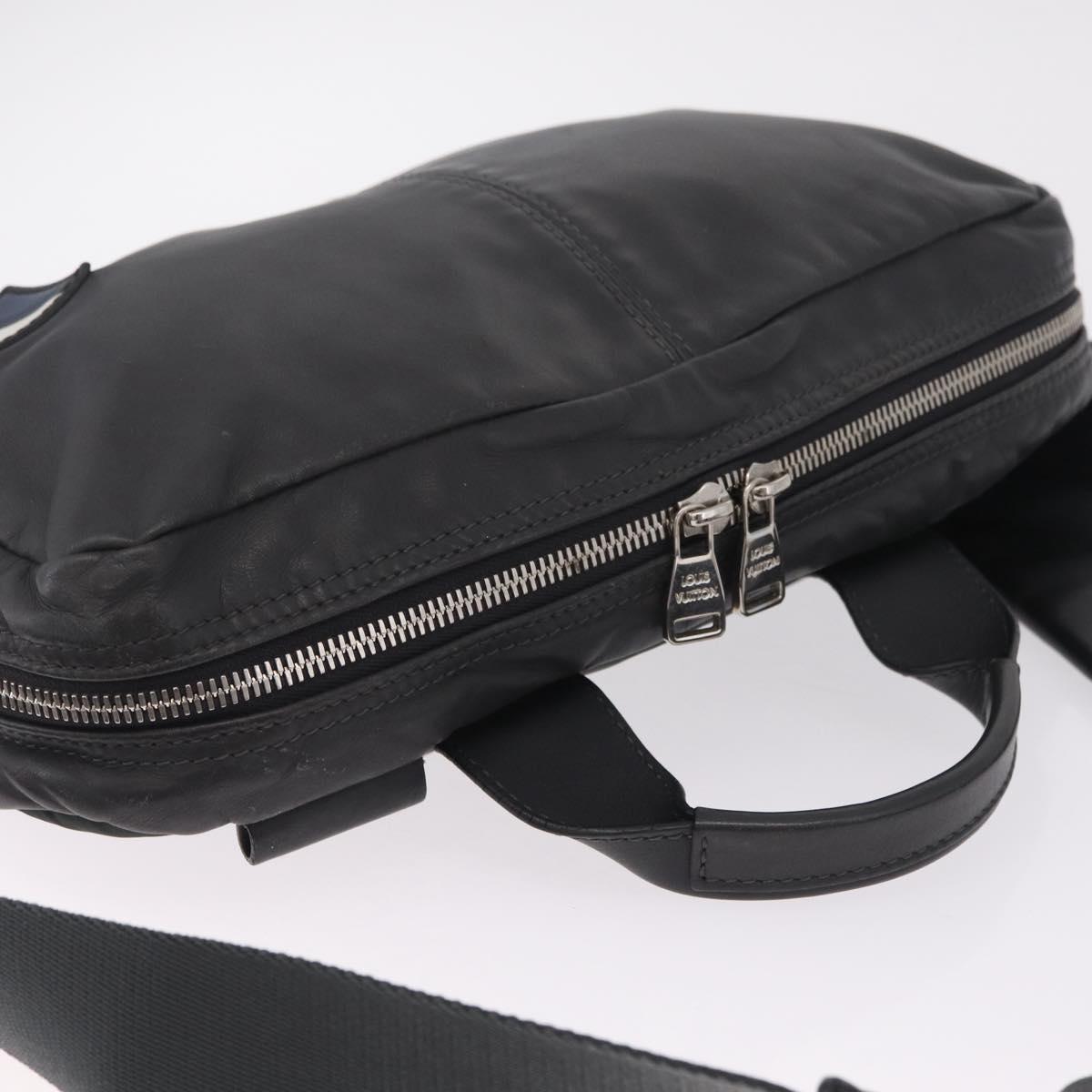 LOUIS VUITTON V Line Fast Body Bag Leather Gray Silver M50445 LV Auth bs37828A