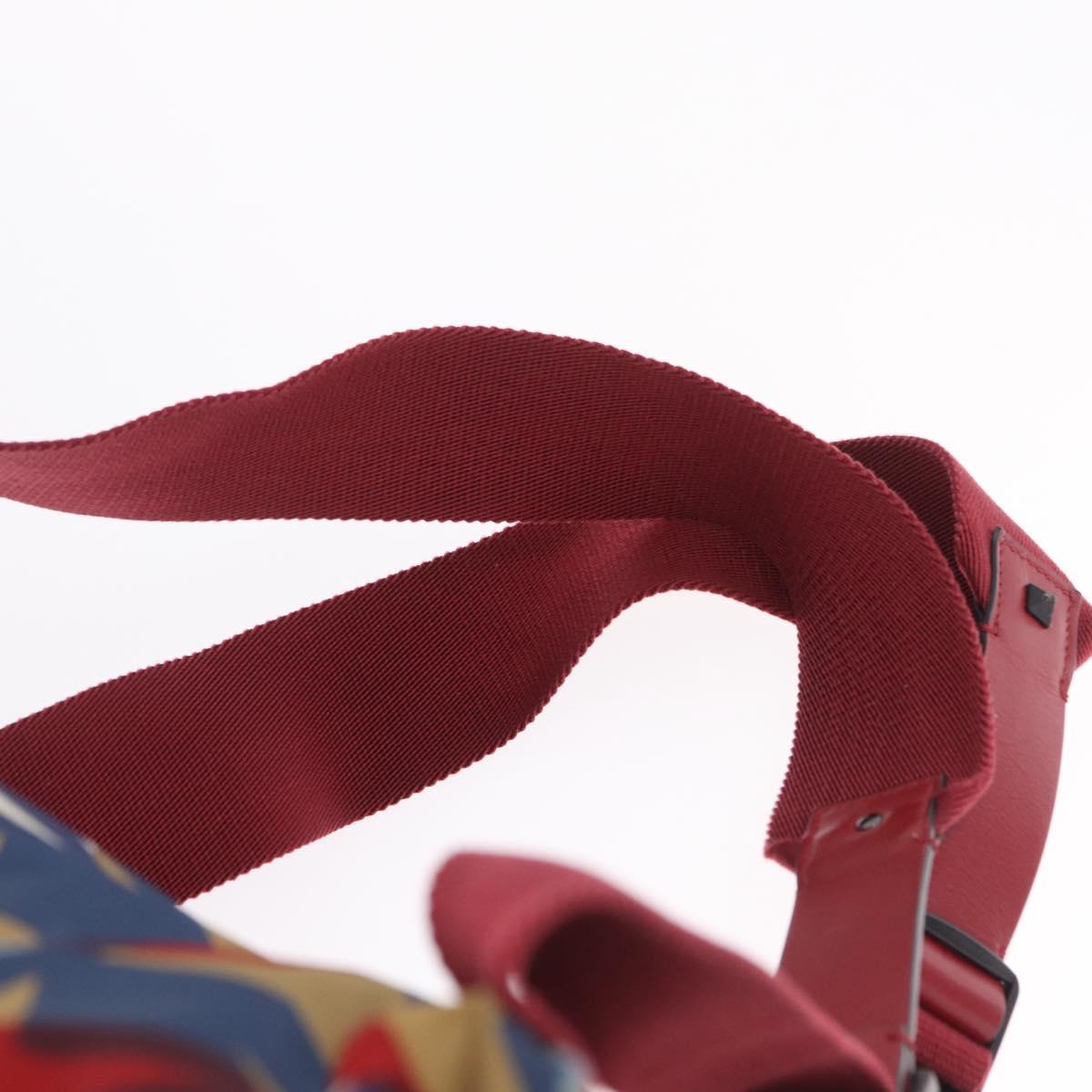 Valentino Backpack Nylon Blue Red Auth bs37834A