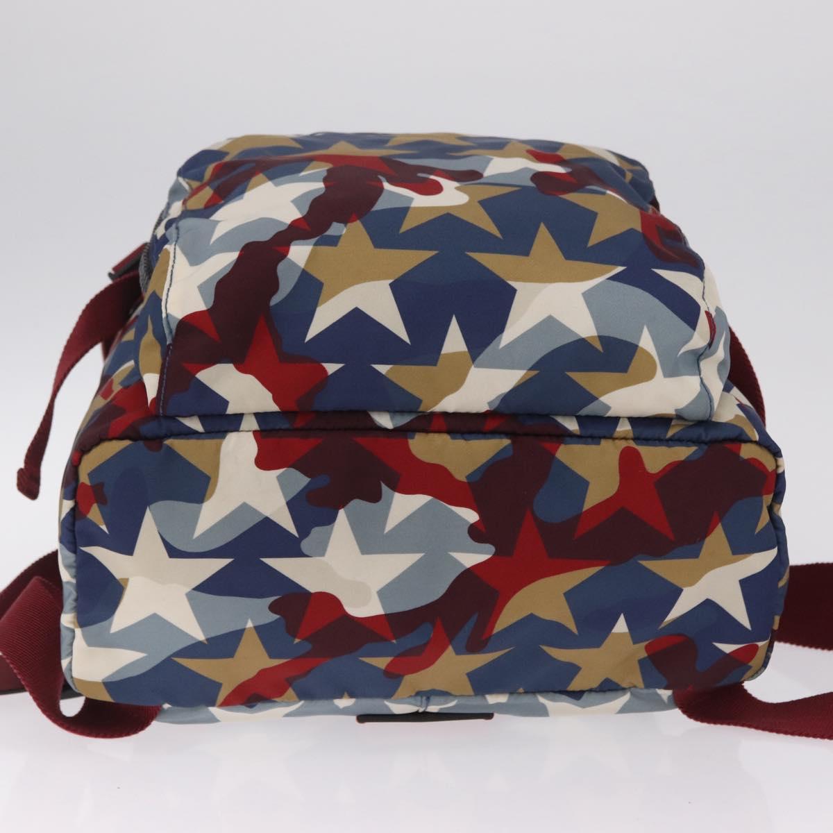 Valentino Backpack Nylon Blue Red Auth bs37834A