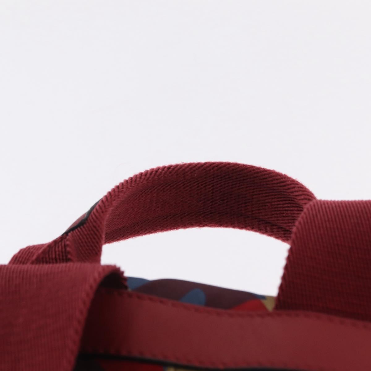 Valentino Backpack Nylon Blue Red Auth bs37834A