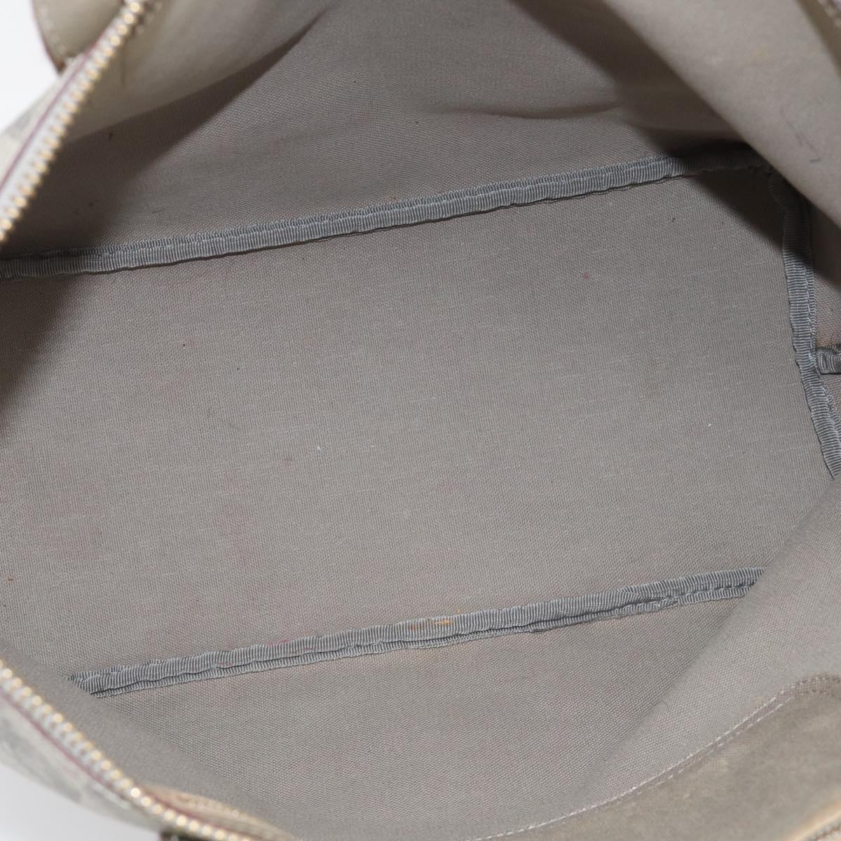 LOEWE Anagram Tote Bag PVC Leather Gray Gold Tone Auth bs37839