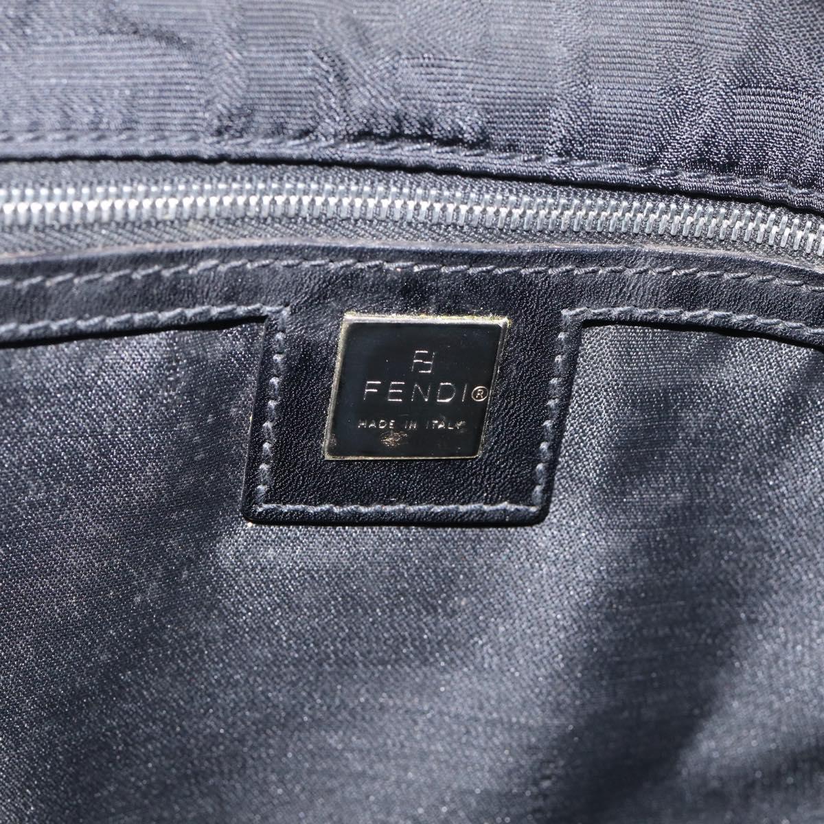 FENDI Zucca Canvas Tote Bag Black Silver Auth bs37843