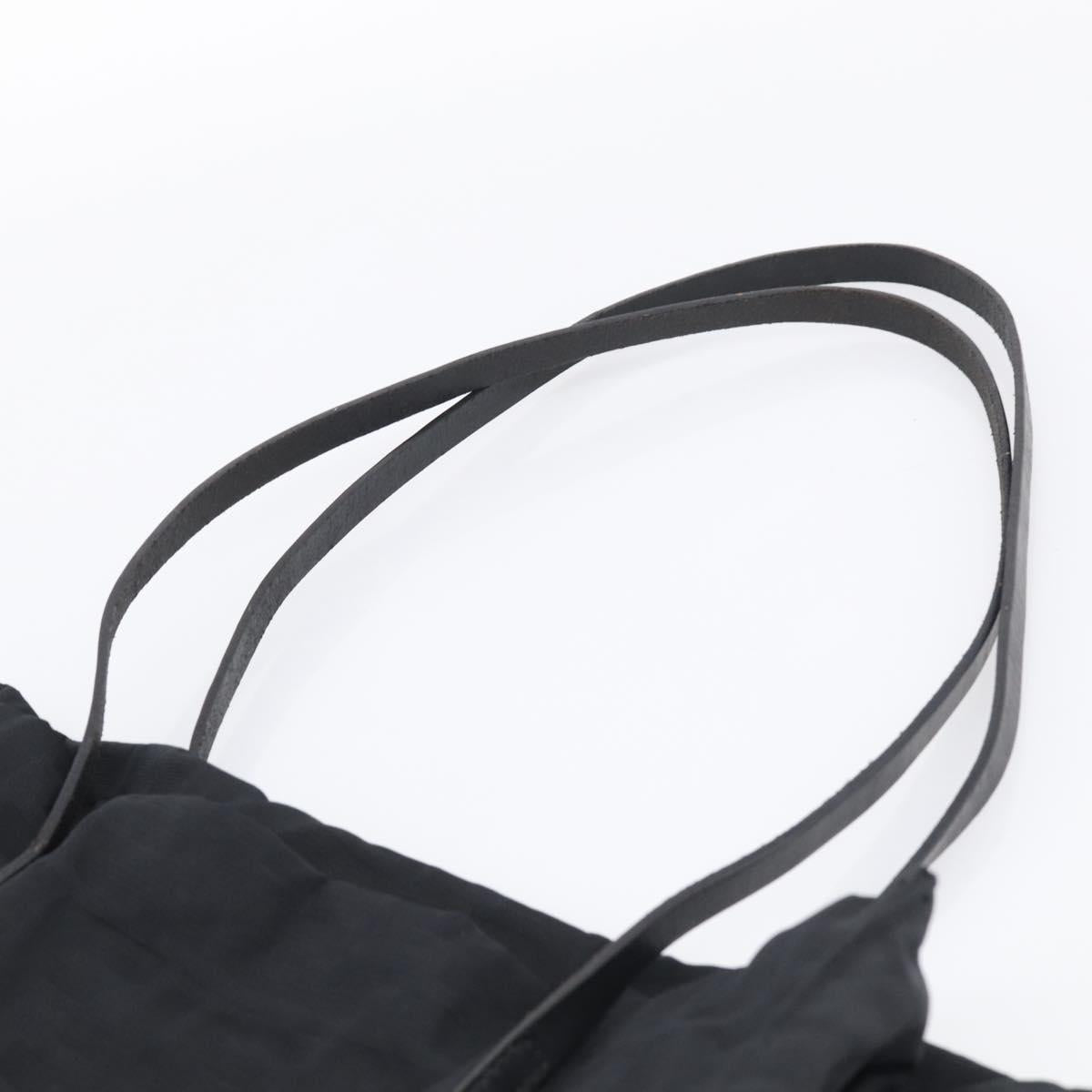 FENDI Zucca Canvas Tote Bag Black Silver Auth bs37843