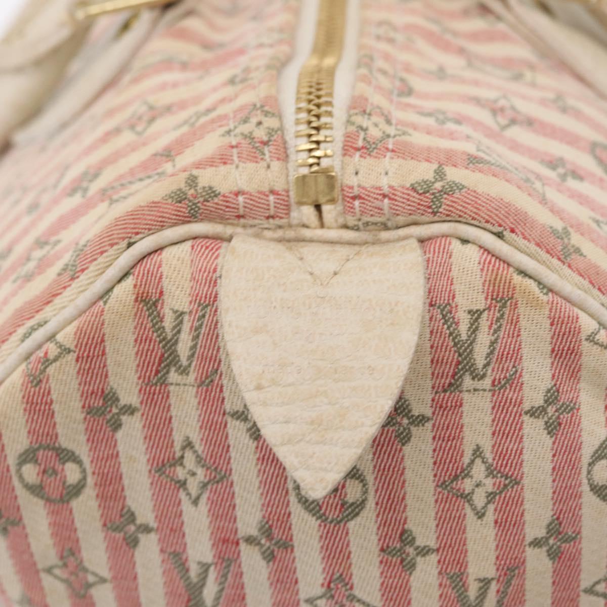 LOUIS VUITTON Monogram Mini Lin Croisette Speedy 30 Bag Pink M95501 Auth bs37848A