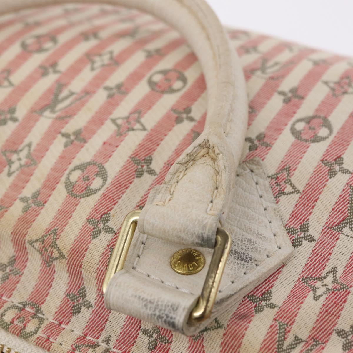 LOUIS VUITTON Monogram Mini Lin Croisette Speedy 30 Bag Pink M95501 Auth bs37848A
