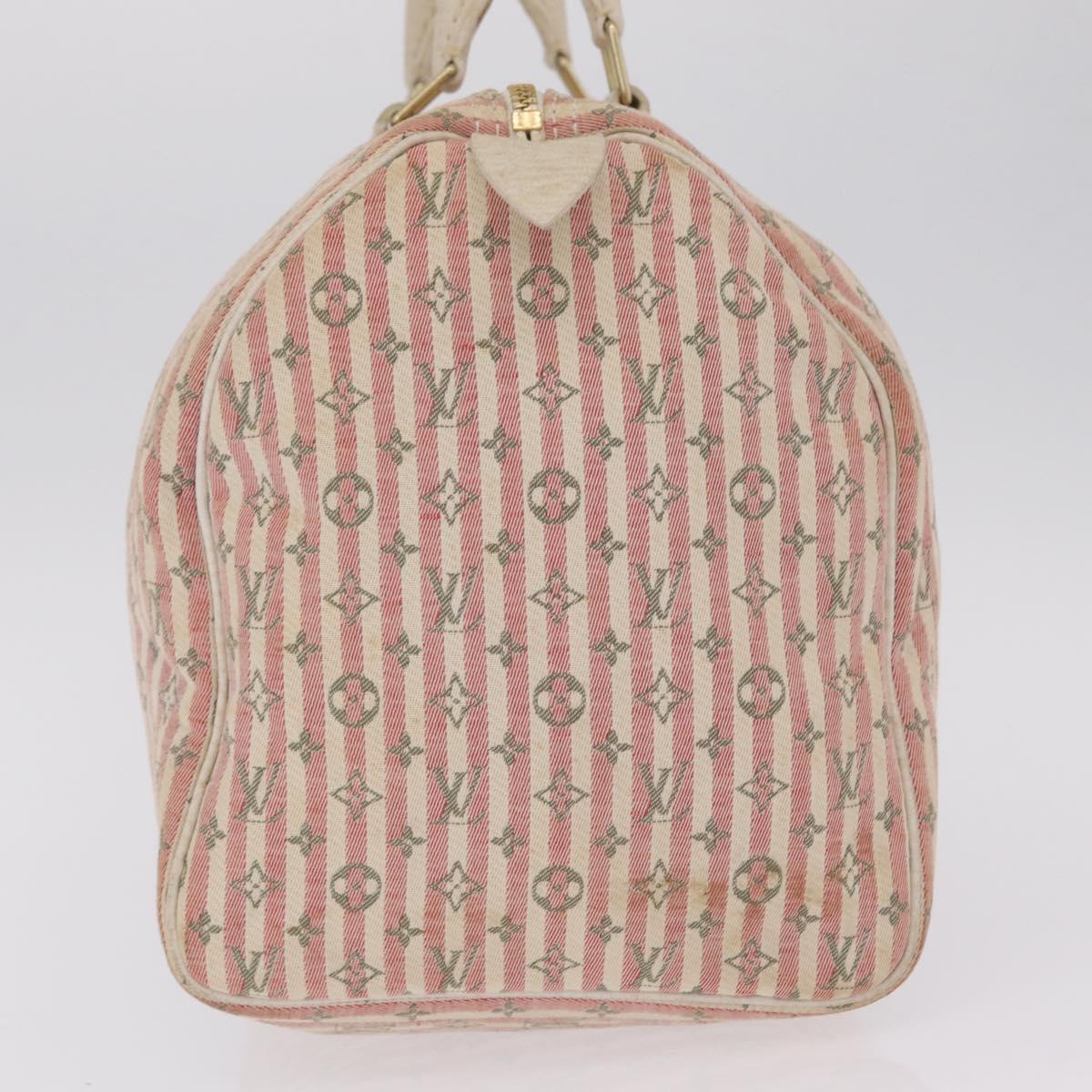 LOUIS VUITTON Monogram Mini Lin Croisette Speedy 30 Bag Pink M95501 Auth bs37848A
