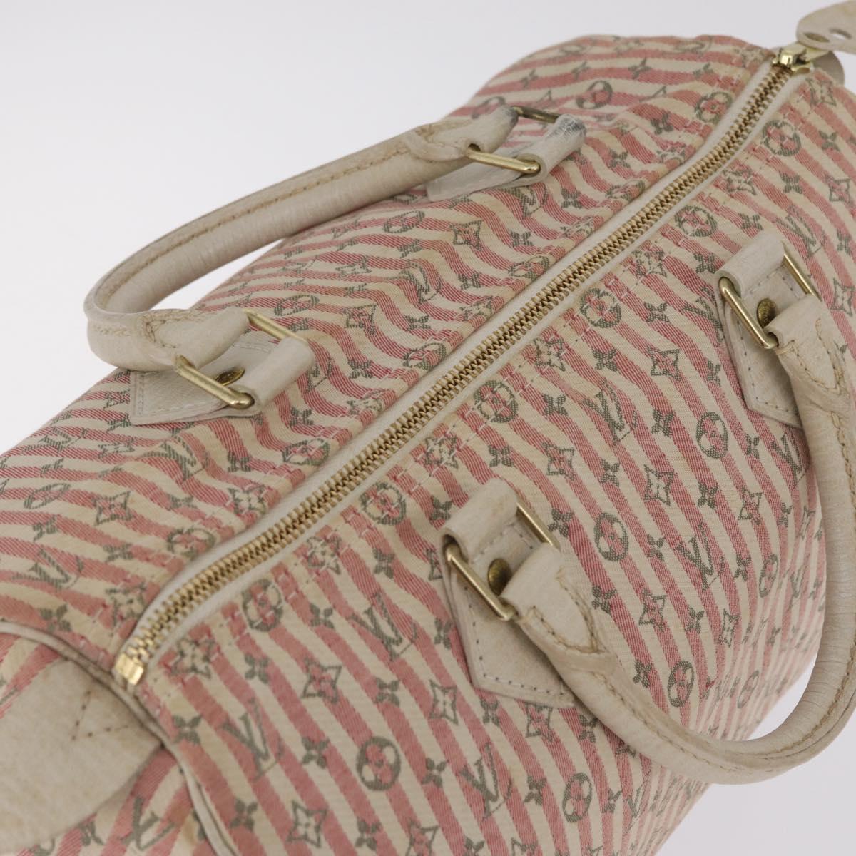 LOUIS VUITTON Monogram Mini Lin Croisette Speedy 30 Bag Pink M95501 Auth bs37848A
