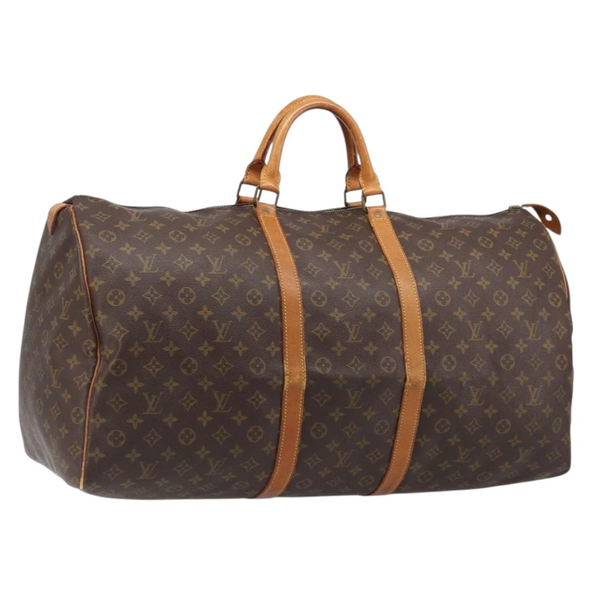 LOUIS VUITTON Monogram Keepall 60 Boston Bag M41422 LV Auth bs37853
