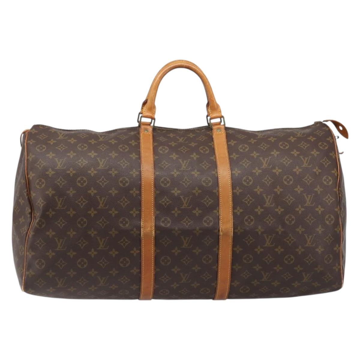 LOUIS VUITTON Monogram Keepall 60 Boston Bag M41422 LV Auth bs37853