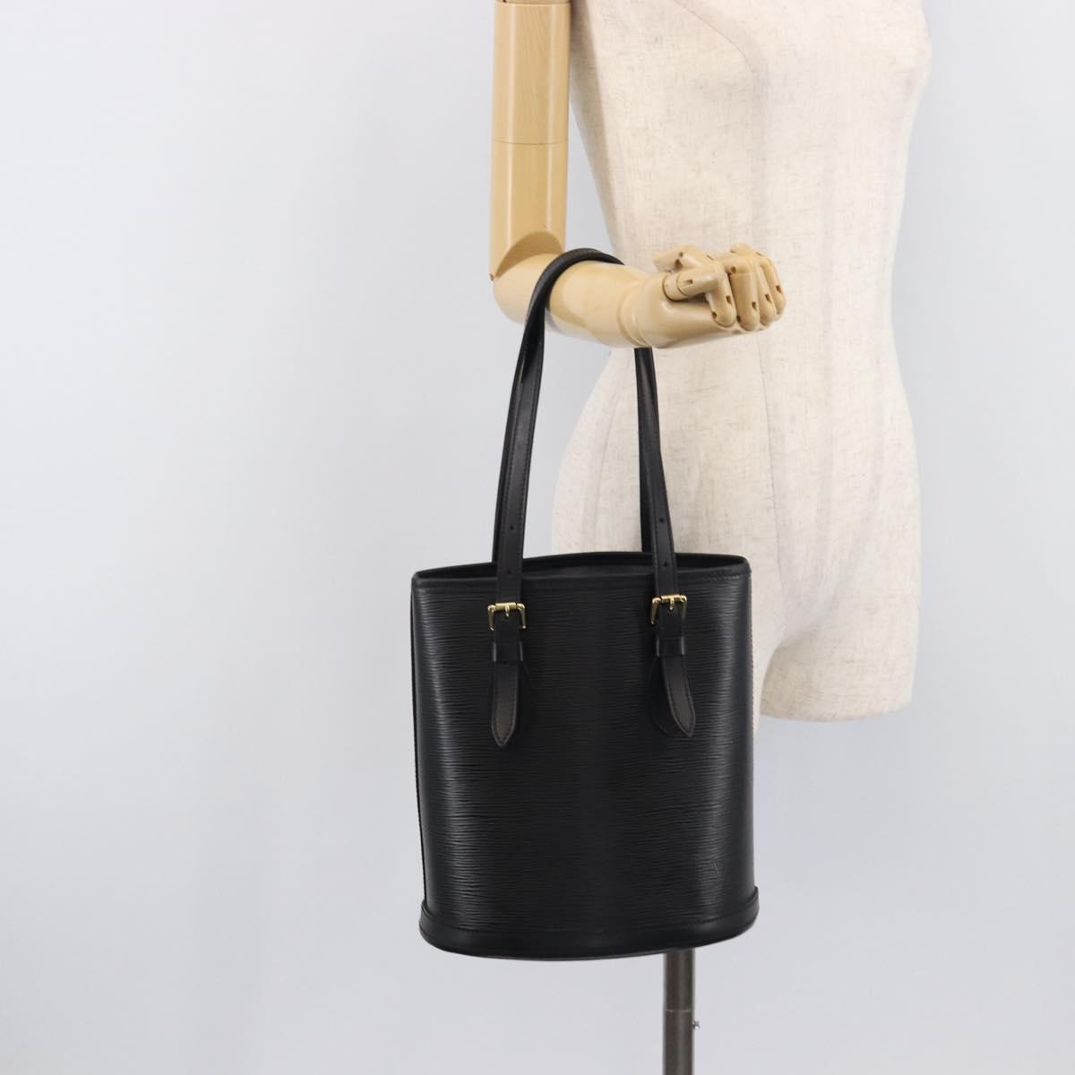 LOUIS VUITTON Epi Bucket PM Hand Bag SPO Black M58992 LV Auth bs37854A