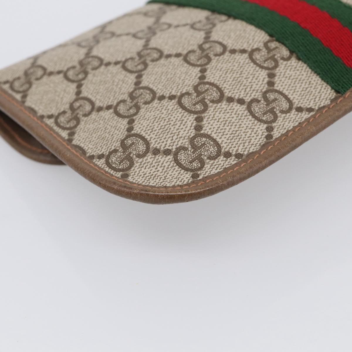 GUCCI GG Supreme Web Sherry Line Pouch PVC Beige 89 01 021 Auth bs37864A