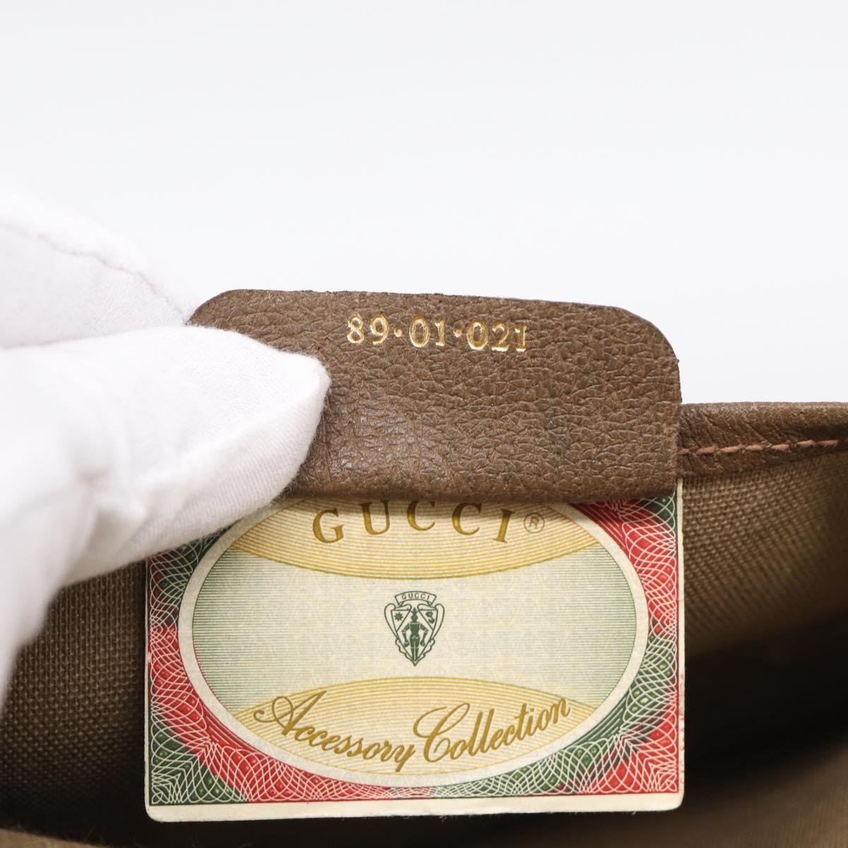 GUCCI GG Supreme Web Sherry Line Pouch PVC Beige 89 01 021 Auth bs37864A
