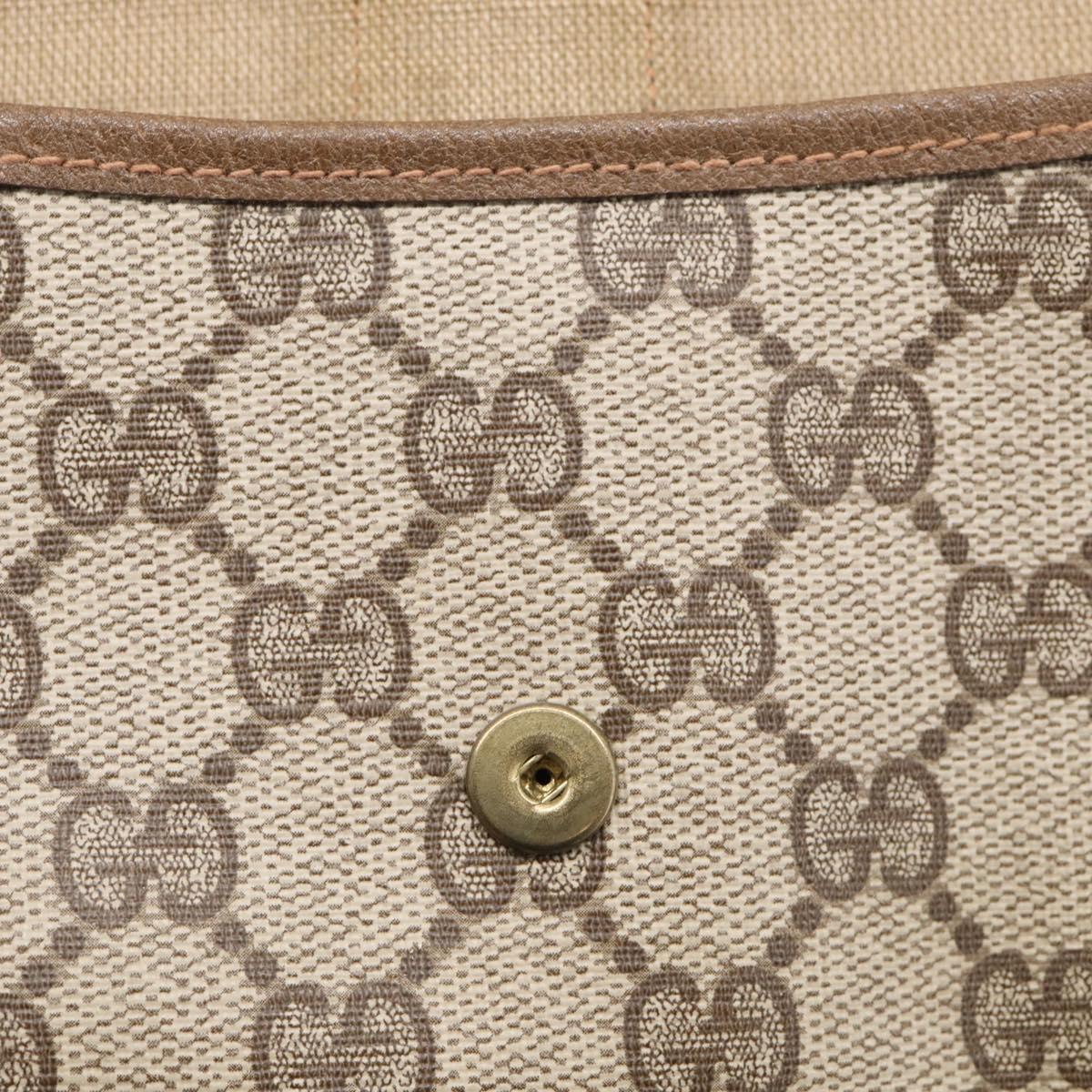 GUCCI GG Supreme Web Sherry Line Pouch PVC Beige 89 01 021 Auth bs37864A