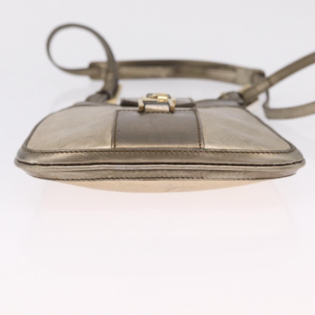 GUCCI Shoulder Bag Leather Gold 005 0812 Auth bs37867