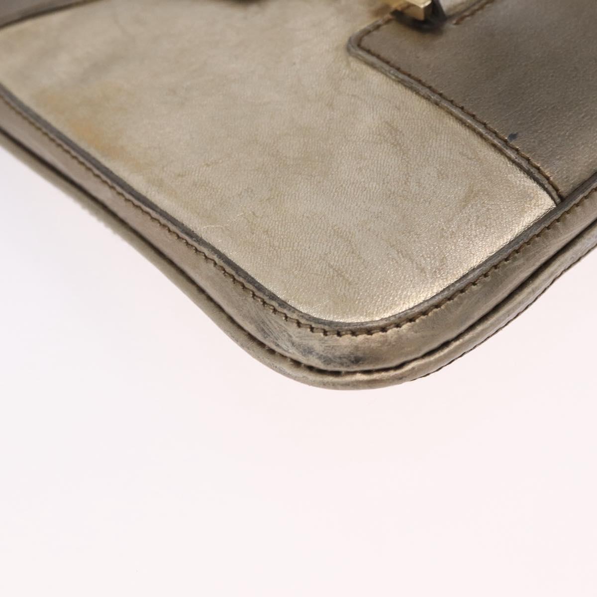 GUCCI Shoulder Bag Leather Gold 005 0812 Auth bs37867