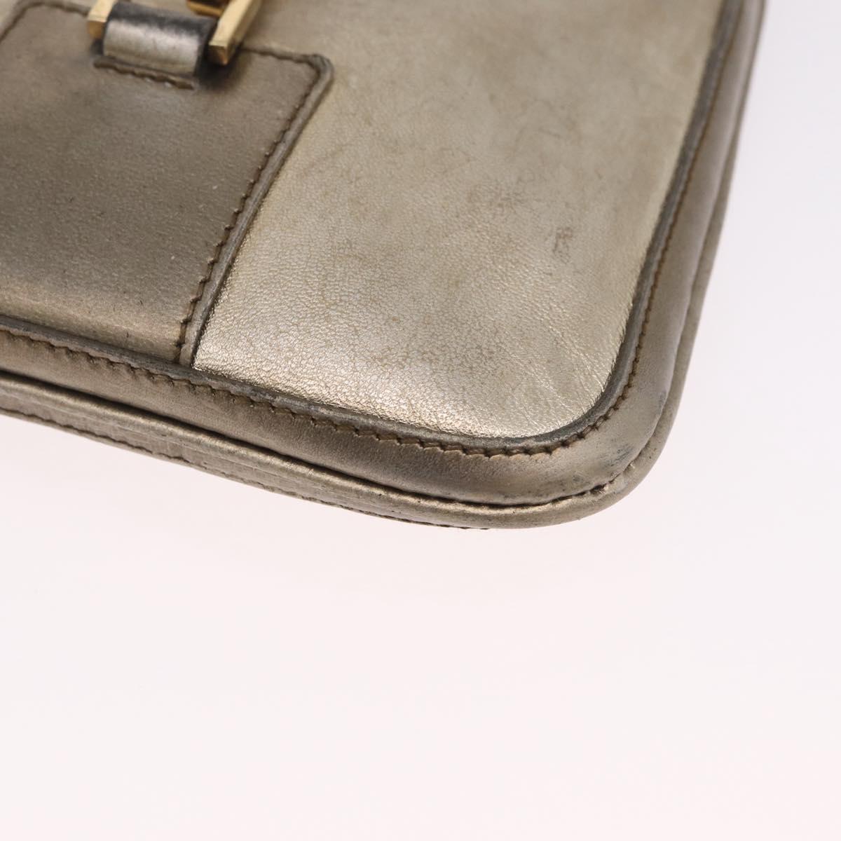 GUCCI Shoulder Bag Leather Gold 005 0812 Auth bs37867