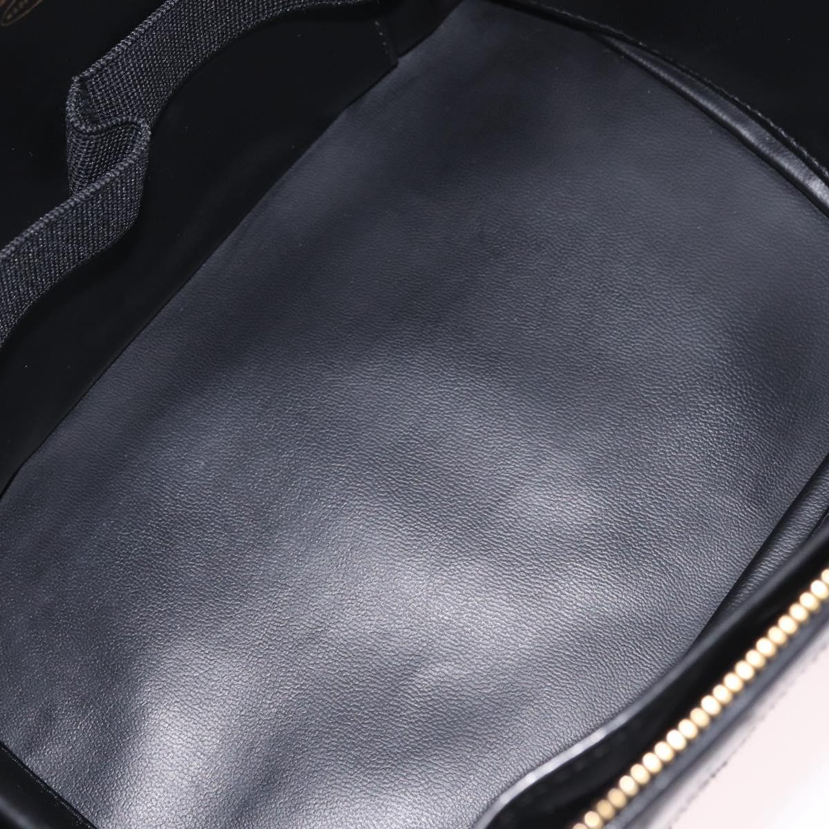 CHANEL Matelasse Vanity Shoulder Bag Patent 2way Black Gold CC Auth bs37870A